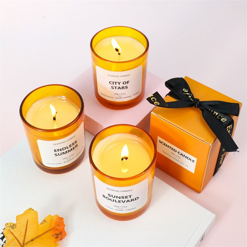 1 Piece Scented Candle Soy Wax Scented Candle Gift Box Fragrance